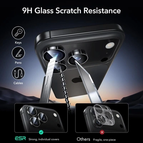 Osłona na aparat ESR Armorite Camera Protector do Apple iPhone 14 Pro / 14 Pro Max / 15 Pro / 15 Pro Max / 16 Pro / 16 Pro Max / 17 Pro / 17 Pro Max Black