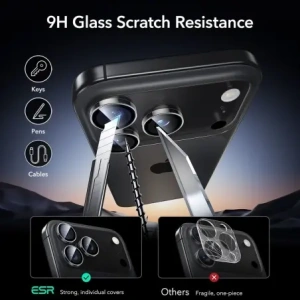 Osłona na aparat ESR Armorite Camera Protector do Apple iPhone 14 Pro / 14 Pro Max / 15 Pro / 15 Pro Max / 16 Pro / 16 Pro Max / 17 Pro / 17 Pro Max Clear