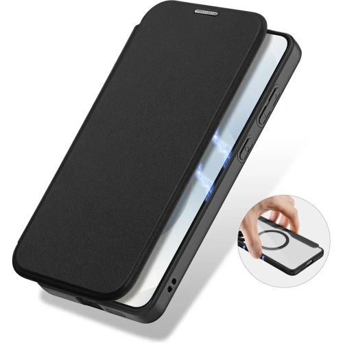 Etui z klapką Dux Ducis Skin X Pro z MagSafe na Samsung Galaxy S25 Edge czarne