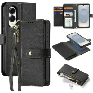 Etui z klapką Dux Ducis Lawa MagSafe do Samsung Galaxy S25 Edge czarne
