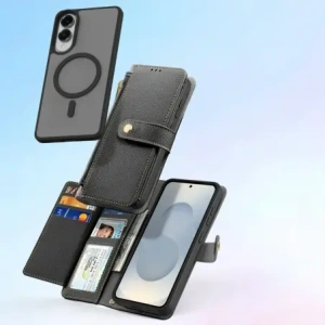 Etui z klapką Dux Ducis Lawa MagSafe do Samsung Galaxy S25 Edge czarne