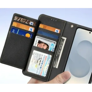 Etui z klapką Dux Ducis Lawa MagSafe do Samsung Galaxy S25 Edge czarne