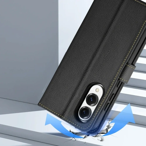 Etui z klapką Dux Ducis Lawa MagSafe do Samsung Galaxy S25 Edge czarne