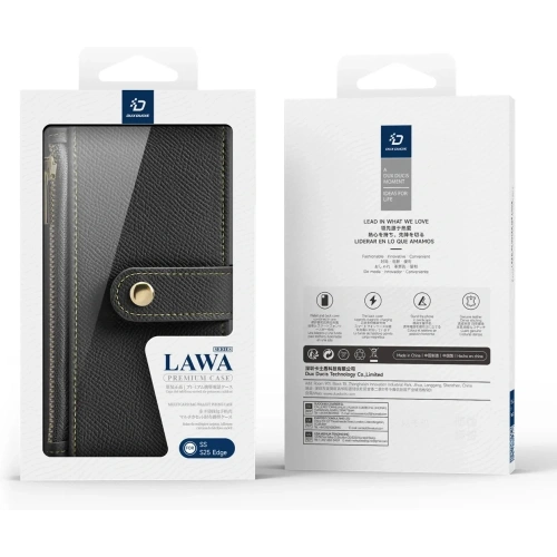 Etui z klapką Dux Ducis Lawa MagSafe do Samsung Galaxy S25 Edge czarne