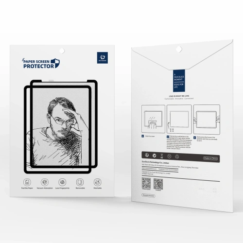 Matowa folia ochronna Dux Ducis Naad Paperlike do Apple iPad Air 13" 2024 / 13" 2025 z czarną ramką