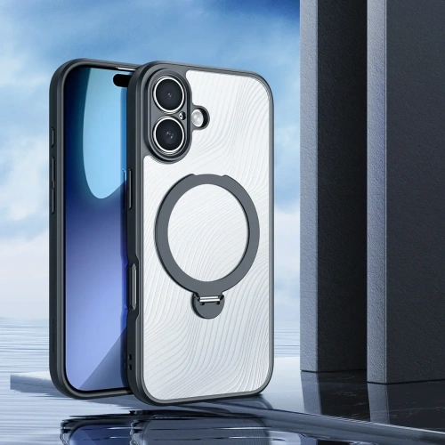 Etui Dux Ducis Aimo Mag z pierścieniem magnetycznym i podstawką do Apple iPhone 17 czarne