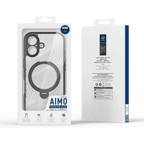 Etui Dux Ducis Aimo Mag z pierścieniem magnetycznym i podstawką do Apple iPhone 17 czarne