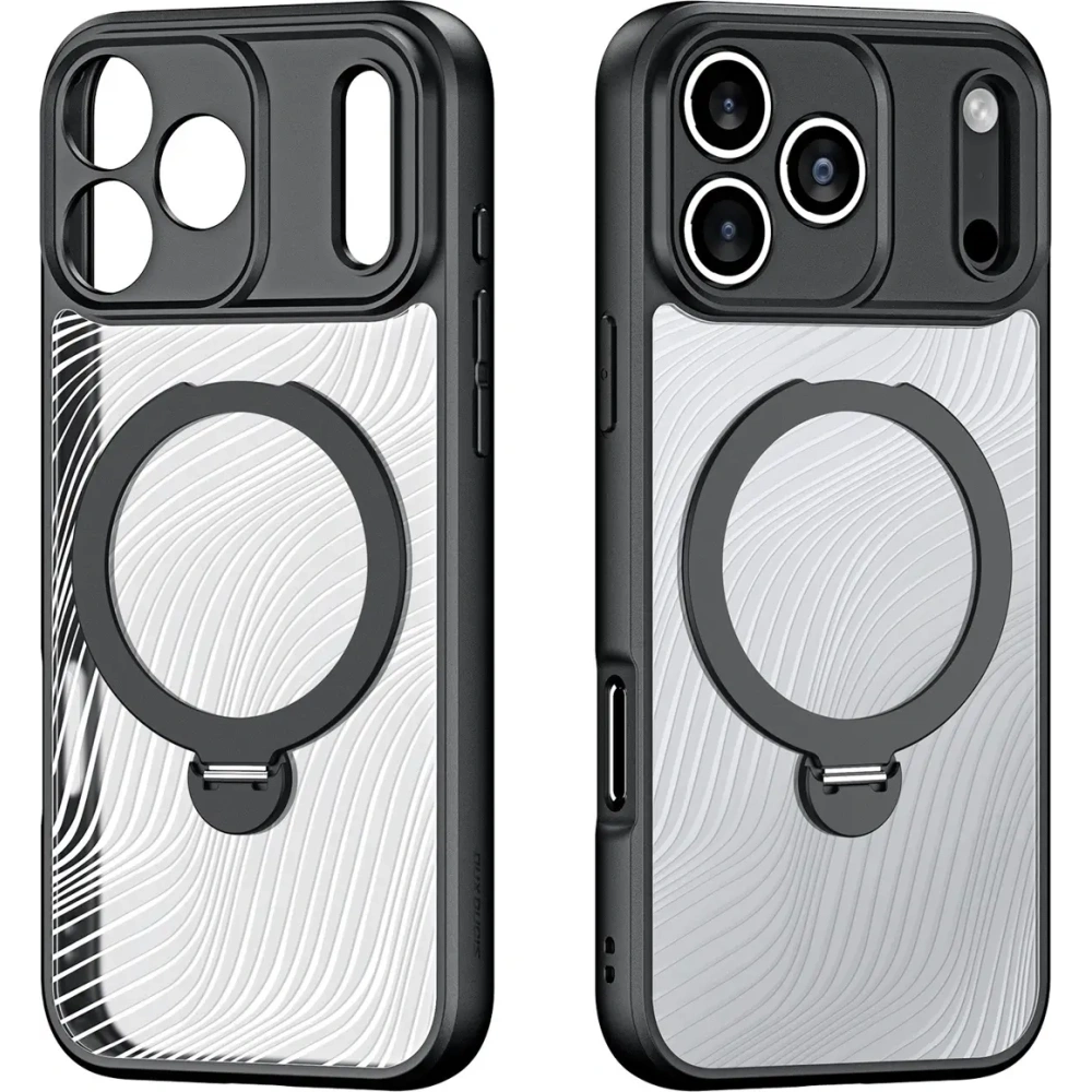 Etui Dux Ducis Aimo Mag z pierścieniem magnetycznym i podstawką do Apple iPhone 17 Pro czarne