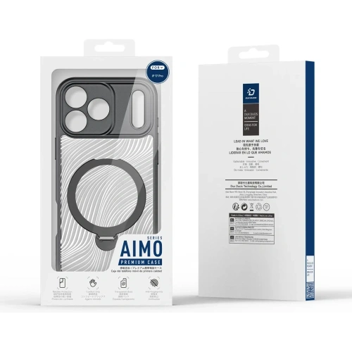 Etui Dux Ducis Aimo Mag z pierścieniem magnetycznym i podstawką do Apple iPhone 17 Pro czarne