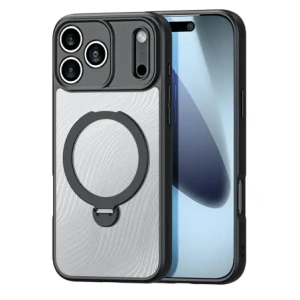 Etui Dux Ducis Aimo Mag z pierścieniem magnetycznym i podstawką do Apple iPhone 17 Pro Max czarne