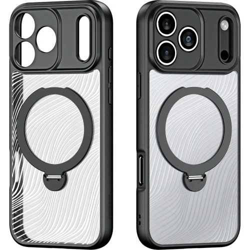 Etui Dux Ducis Aimo Mag z pierścieniem magnetycznym i podstawką do Apple iPhone 17 Pro Max czarne