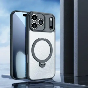 Etui Dux Ducis Aimo Mag z pierścieniem magnetycznym i podstawką do Apple iPhone 17 Pro Max czarne
