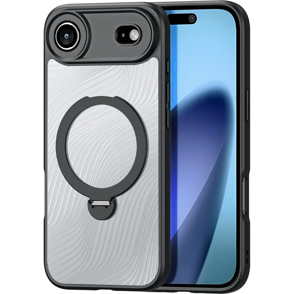 Etui Dux Ducis Aimo Mag z pierścieniem magnetycznym i podstawką do Apple iPhone 17 Air czarne