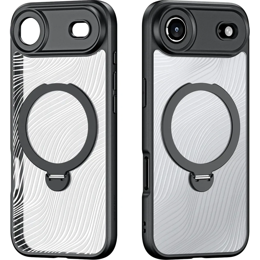 Etui Dux Ducis Aimo Mag z pierścieniem magnetycznym i podstawką do Apple iPhone Air czarne