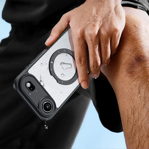 Etui Dux Ducis Aimo Mag z pierścieniem magnetycznym i podstawką do Apple iPhone Air czarne