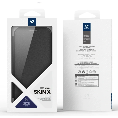 Etui z klapką Dux Ducis Skin X Pro MagSafe do Apple iPhone 17 czarne