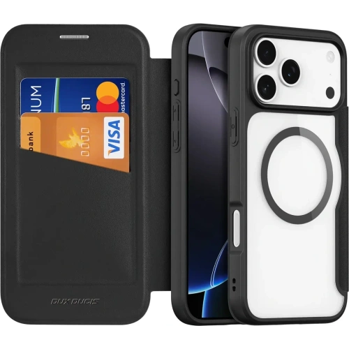 Etui z klapką Dux Ducis Skin X Pro MagSafe do Apple iPhone 17 Pro czarne
