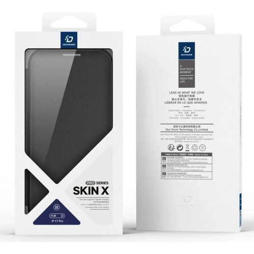 Etui z klapką Dux Ducis Skin X Pro MagSafe do Apple iPhone 17 Pro czarne