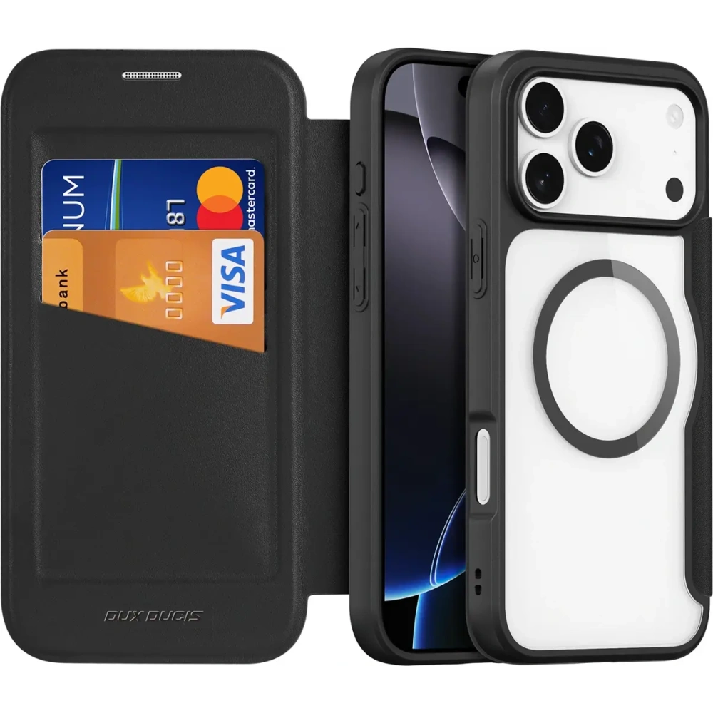 Etui z klapką Dux Ducis Skin X Pro MagSafe do Apple iPhone 17 Pro Max czarne