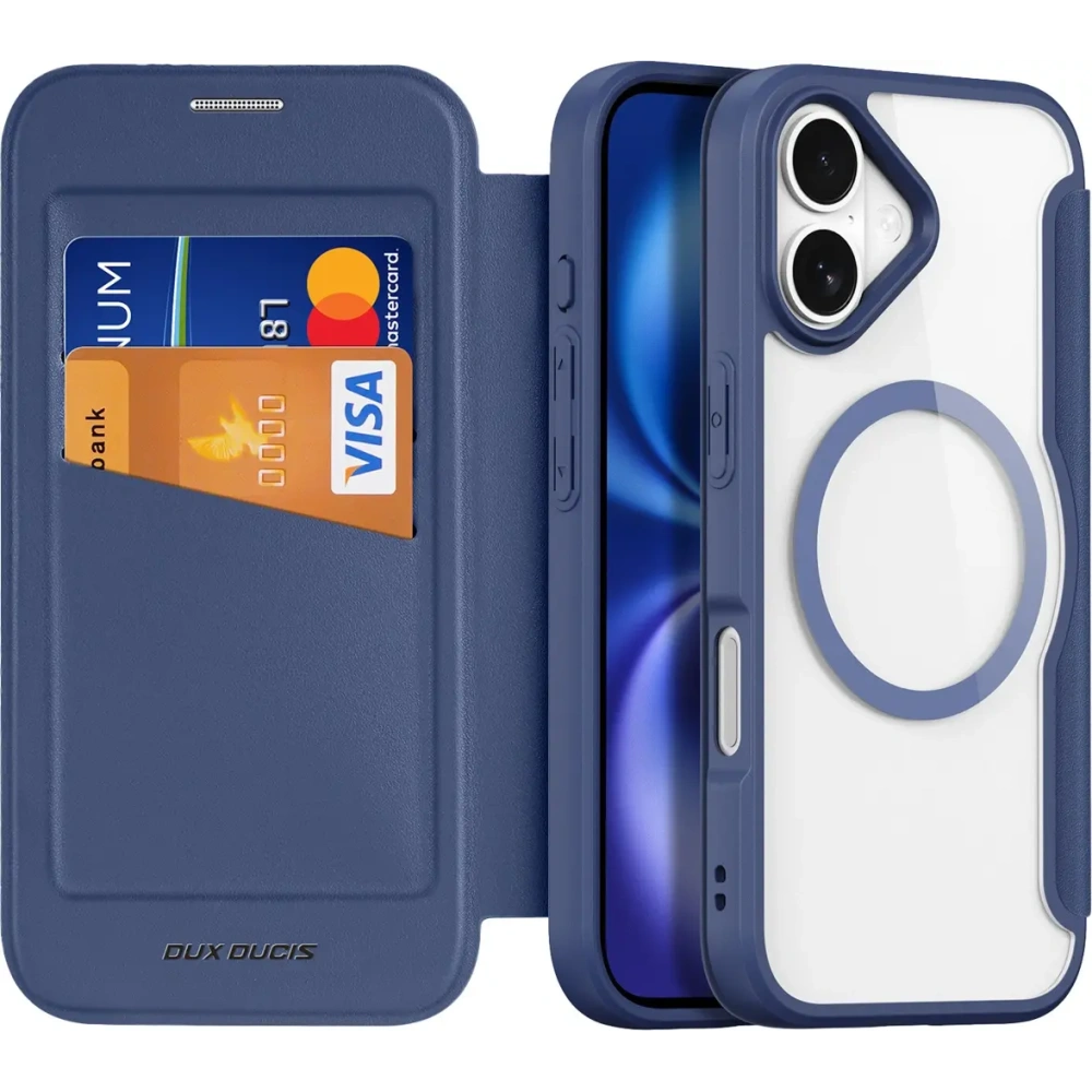 Etui z klapką Dux Ducis Skin X Pro MagSafe do Apple iPhone 17 niebieskie