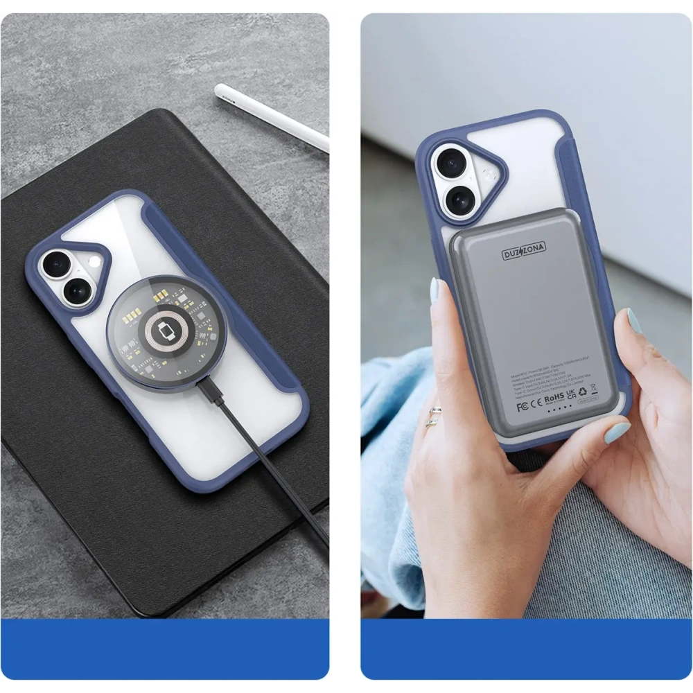 Etui z klapką Dux Ducis Skin X Pro MagSafe do Apple iPhone 17 niebieskie