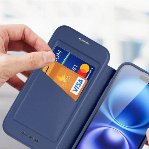 Etui z klapką Dux Ducis Skin X Pro MagSafe do Apple iPhone 17 niebieskie