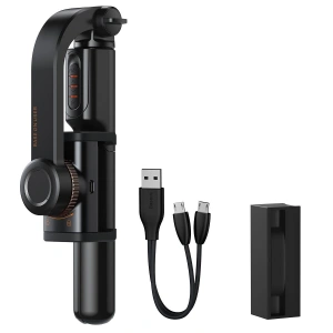 Gimbal jednoosiowy / selfie stick / statyw Baseus Lovely z funkcją tripoda, Bluetooth (czarny)