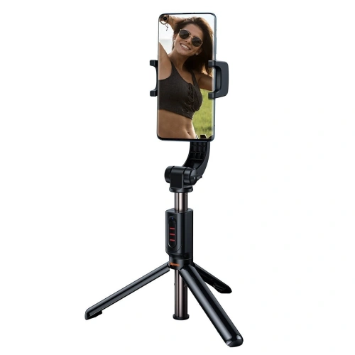 Gimbal jednoosiowy / selfie stick / statyw Baseus Lovely z funkcją tripoda, Bluetooth (czarny)