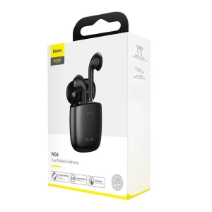 Bezprzewodowe słuchawki Baseus Encok W04 TWS, Bluetooth 5.0 (czarne)