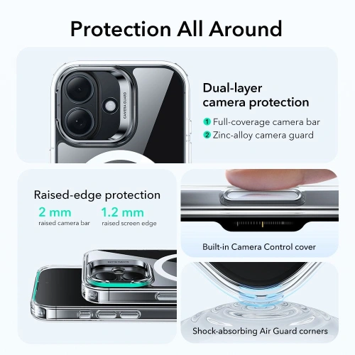 Etui ESR Classic Hybrid Kickstand MagSafe do Apple iPhone 17 Clear