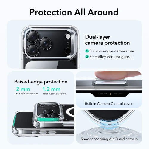 Etui ESR Classic Hybrid Kickstand MagSafe do Apple iPhone 17 Pro Max Clear