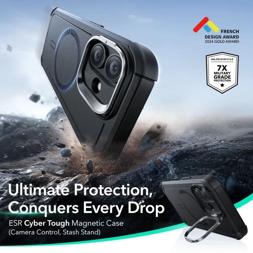 Etui ESR Cyber Kickstand MagSafe do Apple iPhone 17 Black
