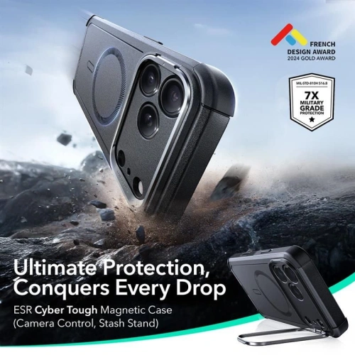 Etui ESR Cyber Kickstand MagSafe do Apple iPhone 17 Pro Black