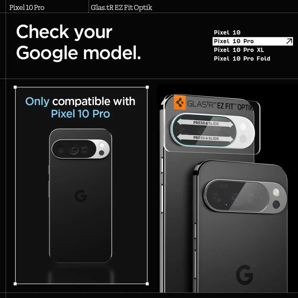 Osłona aparatu Spigen Optik Glas.tr Camera Protector do Google Pixel 10 Pro Crystal Clear [2 PACK]