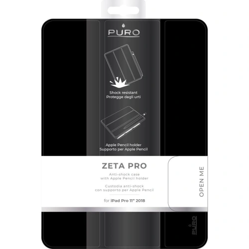Etui PURO Booklet Zeta Pro Apple iPad Pro 11 2018 (1. generacji) w/Magnet & Stand up z ładowaniem Apple Pencil (czarny)