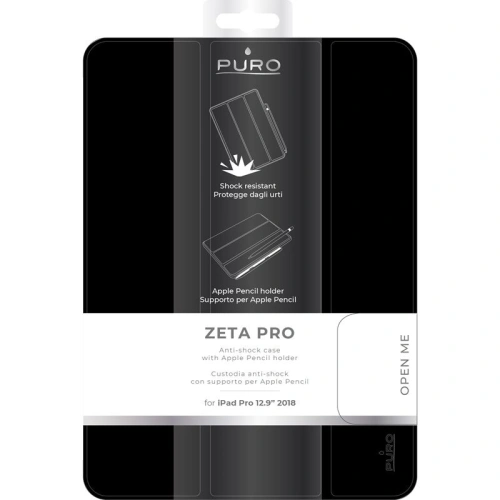 Etui PURO Booklet Zeta Pro Apple iPad Pro 12.9 2018 (3. generacji) w/Magnet & Stand up z ładowaniem Apple Pencil (czarny)
