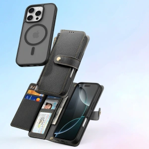 Etui z klapką Dux Ducis Lawa do Apple iPhone 16 Pro Max czarne