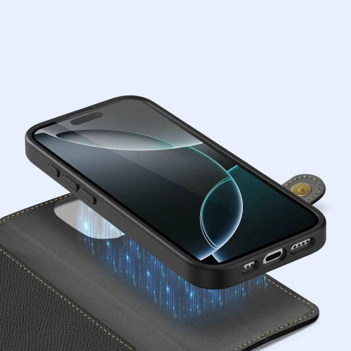 Etui z klapką Dux Ducis Lawa do Apple iPhone 16 Pro Max czarne