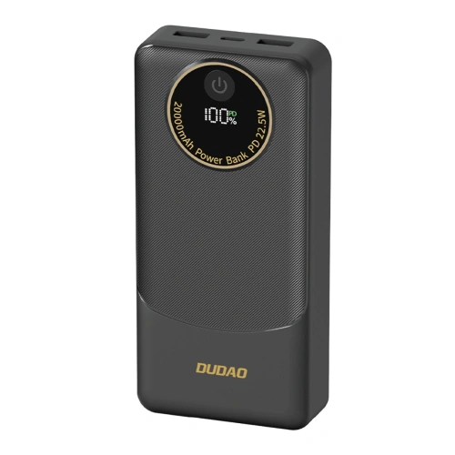 Powerbank Dudao K12Pro 22.5W PD 20000mAh USB-A, USB-C czarny