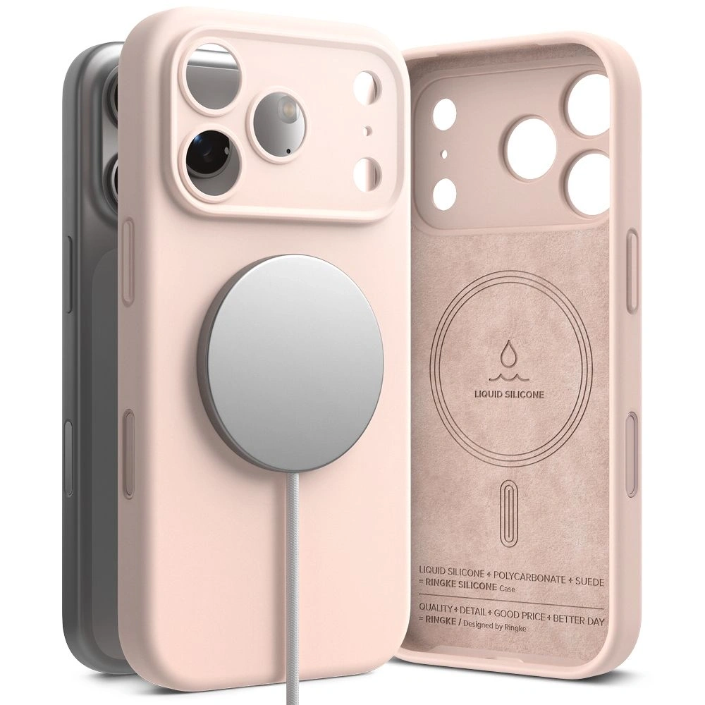 Etui Ringke Silicone Magnetic MagSafe do Apple iPhone 17 Pro Max Pink Sand