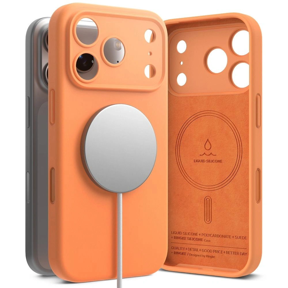 Etui Ringke Silicone Magnetic MagSafe do Apple iPhone 17 Pro Max Tangerine