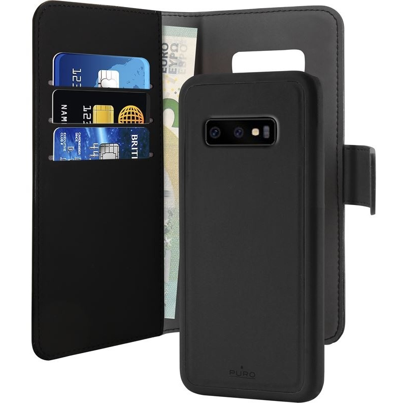Puro Distributor - 8033830273872 - PUR011BLK - PURO Wallet Detachable 2in1 Samsung Galaxy S10 (black) - B2B homescreen