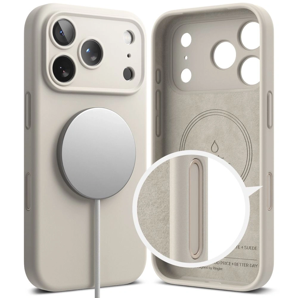 Etui Ringke Silicone Magnetic MagSafe do Apple iPhone 17 Pro Stone