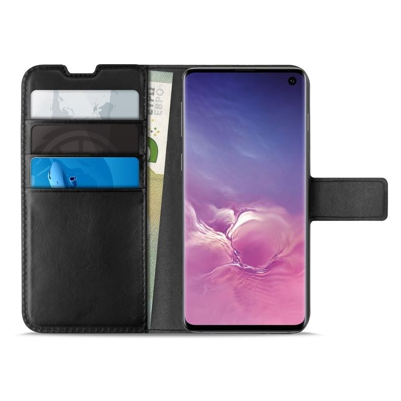 Hurtownia Puro - 8033830273902 - PUR012BLK - Etui PURO Booklet Wallet Case Samsung Galaxy S10 z kieszeniami na karty + stand up (czarny) - B2B homescreen