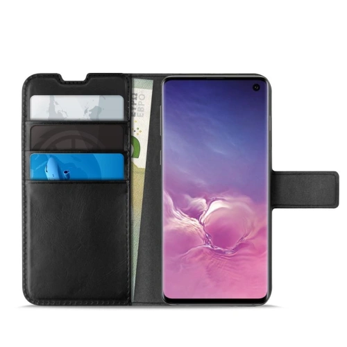 Etui PURO Booklet Wallet Case Samsung Galaxy S10 z kieszeniami na karty + stand up (czarny)