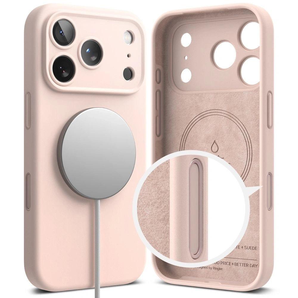 Etui Ringke Silicone Magnetic MagSafe do Apple iPhone 17 Pro Pink Sand