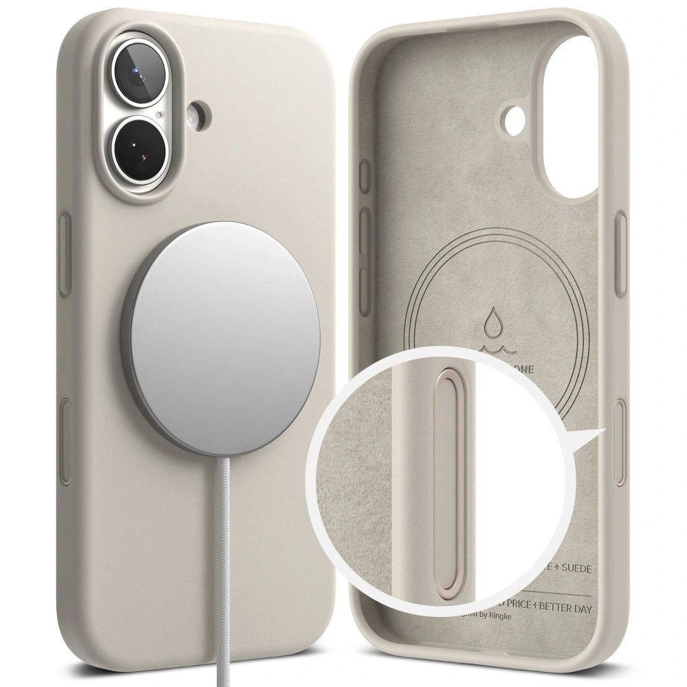 Etui Ringke Silicone Magnetic MagSafe do Apple iPhone 17 Stone