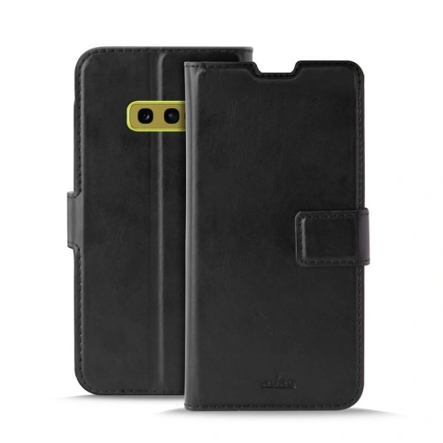 Etui PURO Booklet Wallet Case Samsung Galaxy S10e z kieszeniami na karty + stand up (czarny)