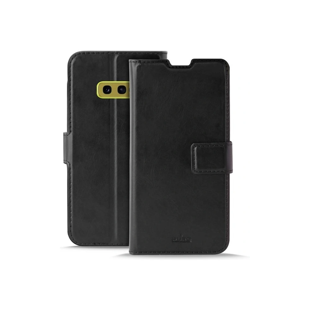 Hurtownia GSM - Etui PURO Booklet Wallet Case Samsung Galaxy S10e s kapsami na karty + stojánek (černý) - PUR015BLK - {ean13} - Hurt