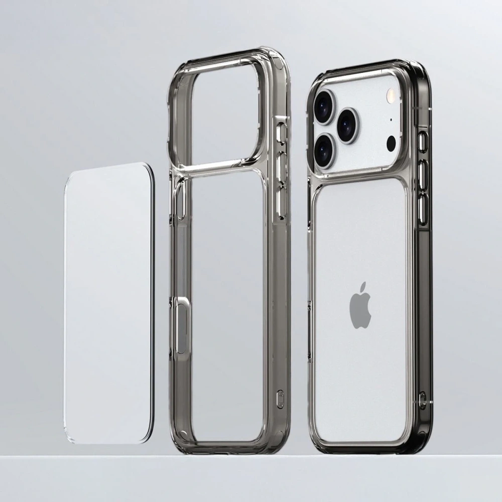 Etui Bizon Case Halo do Apple iPhone 17 Pro przydymione-czarne
